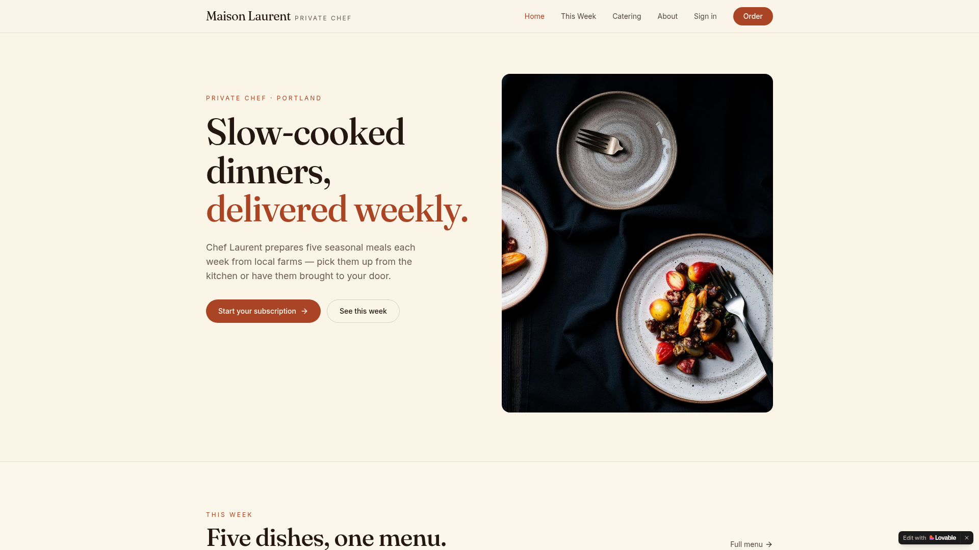 Chef Website preview