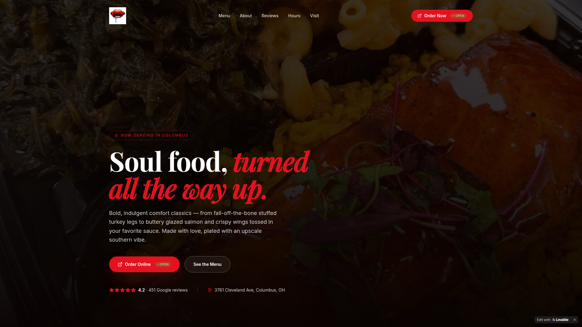 Restaurant Website preview