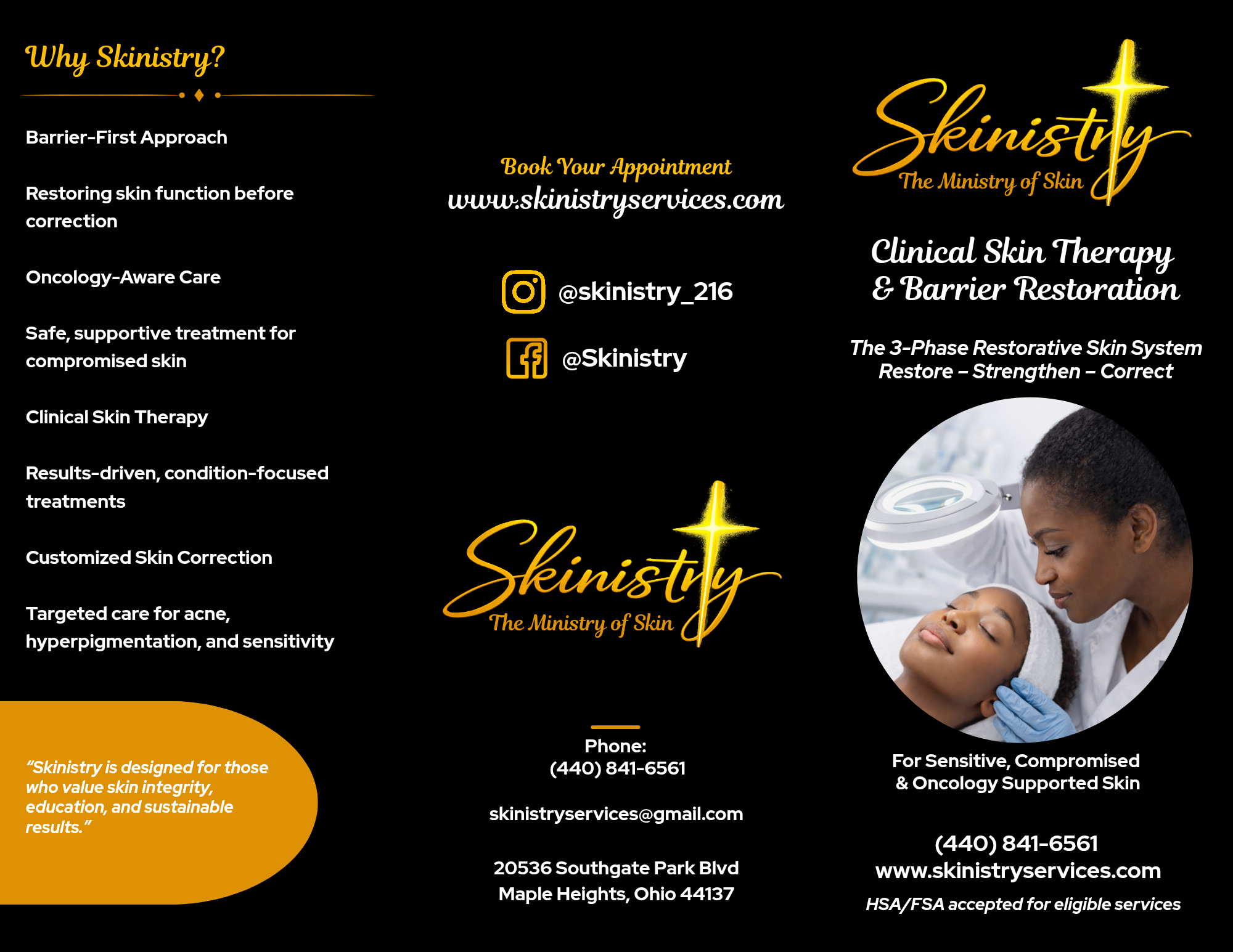 Skinistry Brochure front