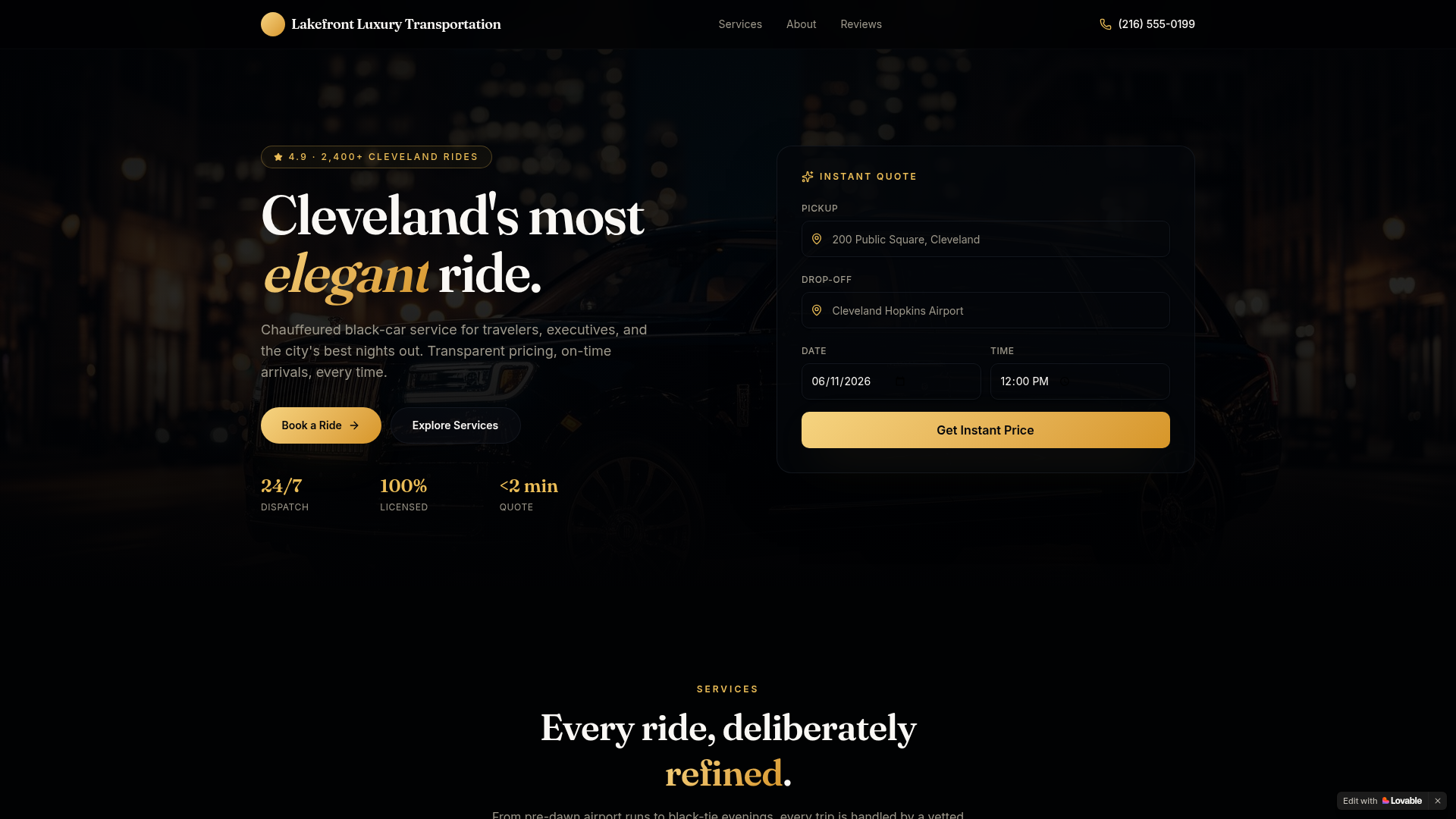Transportation Website preview