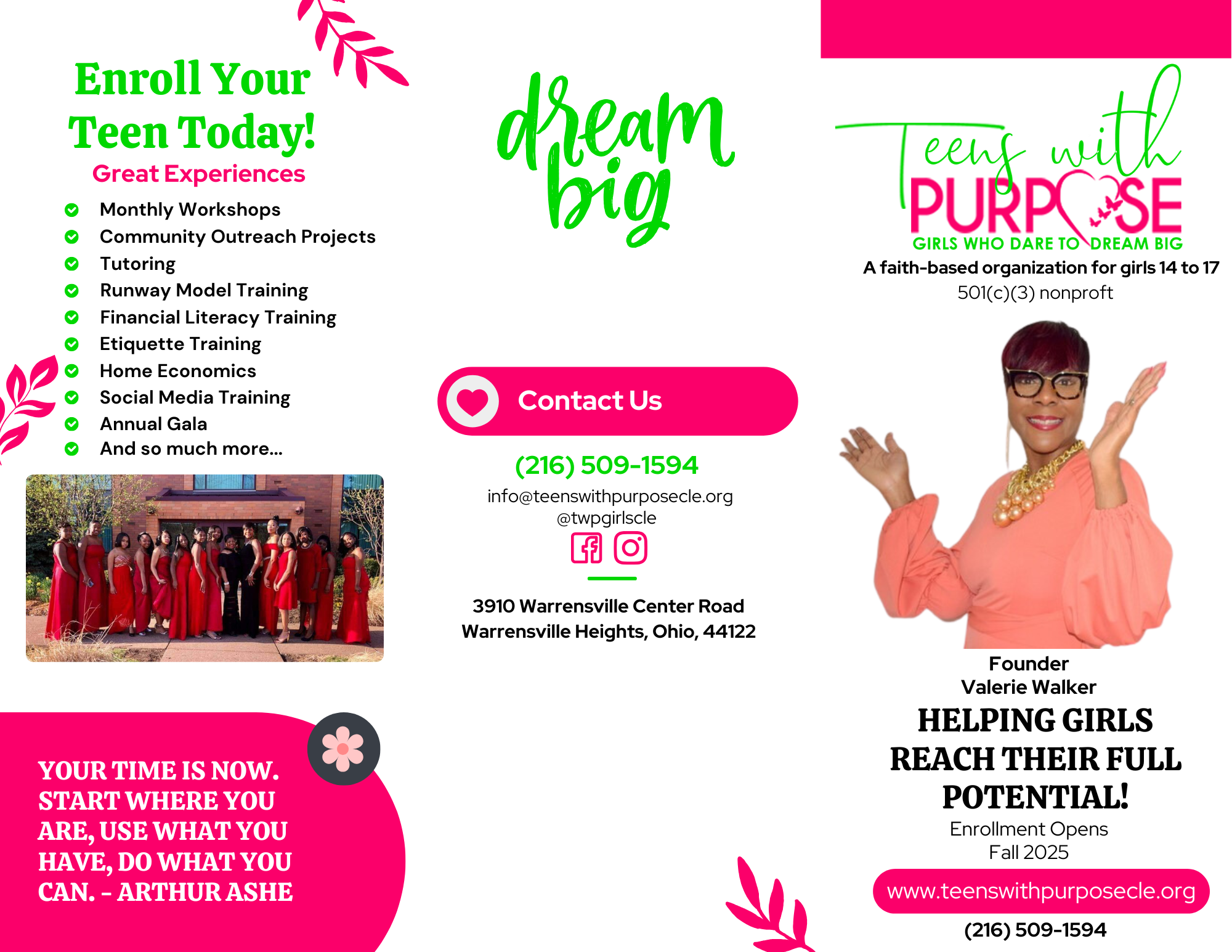 Teens With Purpose Brochure front