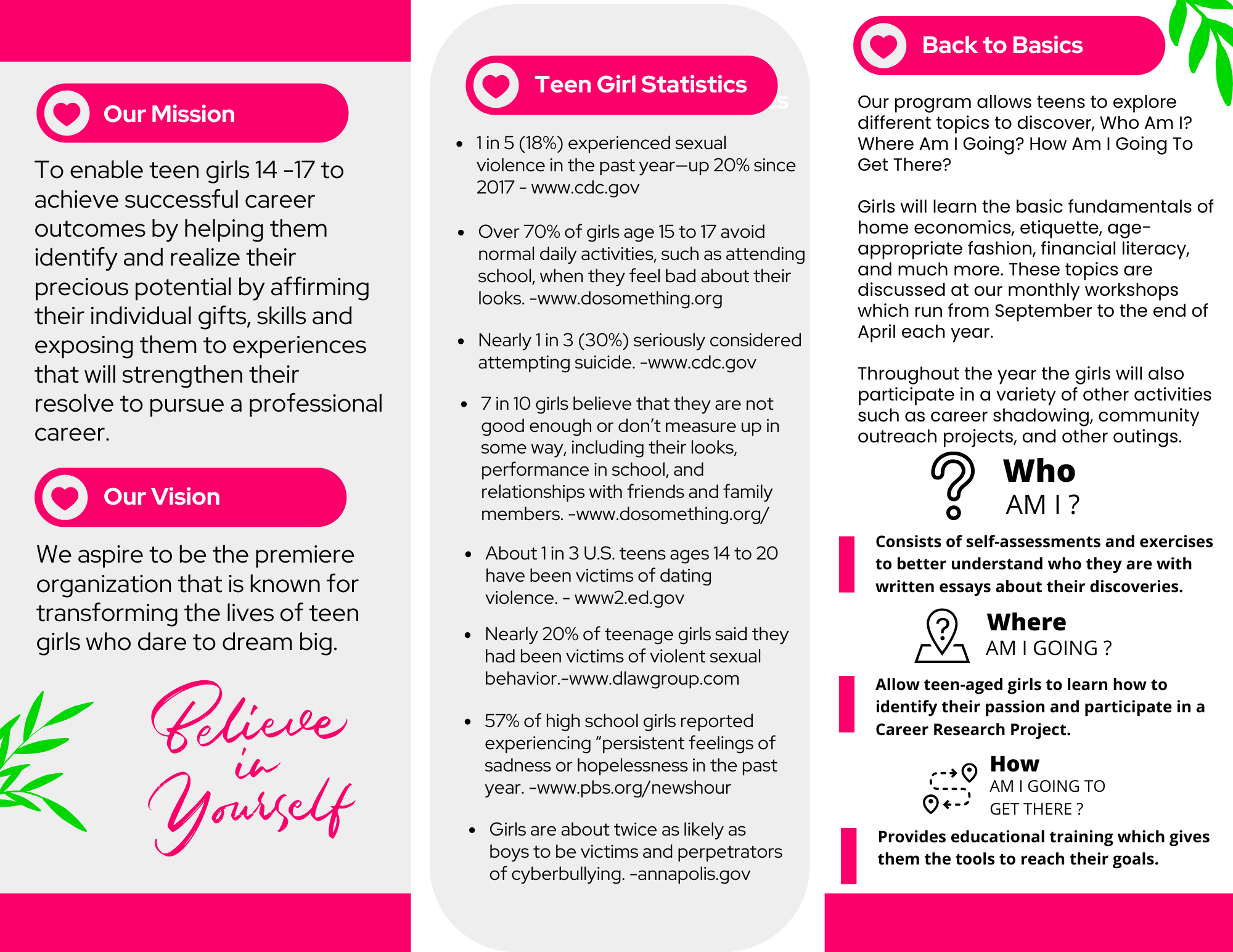 Teens With Purpose Brochure back